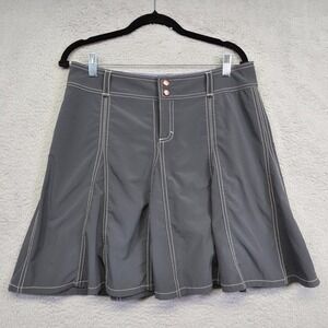 Athleta Whatever Skort Womens 8P Gray Pleated Lined UPF 50+ Hiking Golf Tennis‎